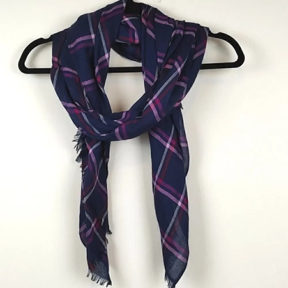 Talbot's Woven Windowpane Plaid Scarf Wrap